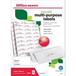 Office Depot Square Recycled Multi-purpose Labels Right Angles White ...